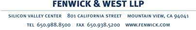 (FENWICK & WEST LLP LOGO)